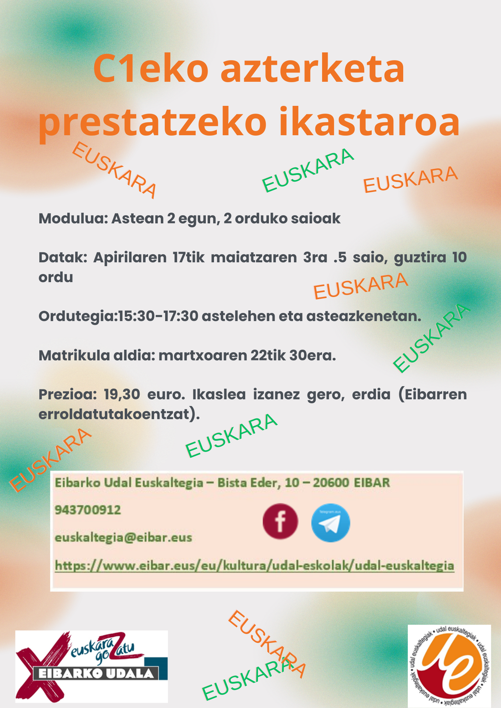 C1erako eta C2rako ikastaro laburrak