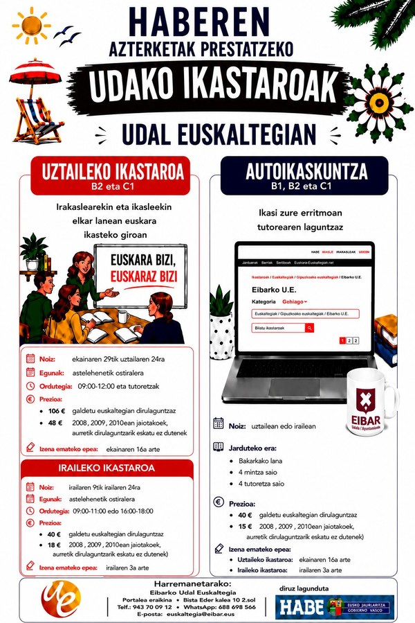 Udako ikastaroen informazio orria