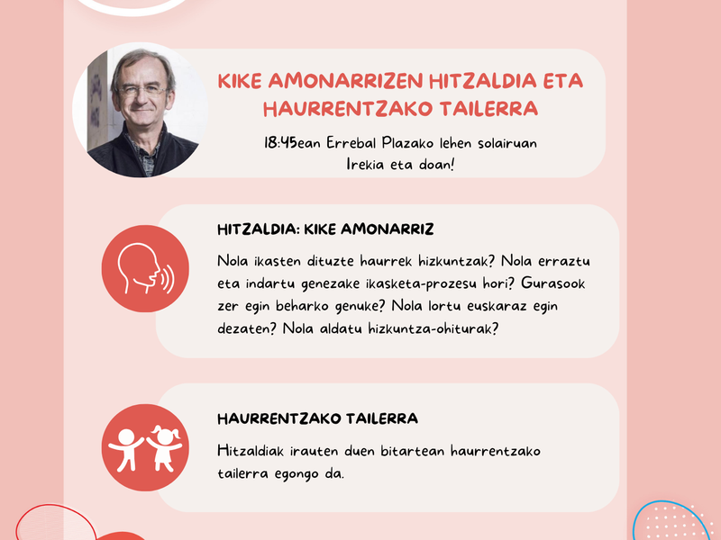 Kike Amonarrizen hitzaldirako kartela