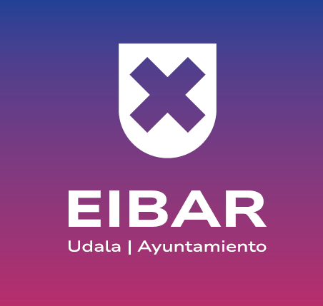 Eibarko Udalak Identitate Bisual Korporatiboaren inguruko proiektu berria onartu du Marka instituzional berriaren irudia, urdinez eta magentaz degradatutako hondo baten gainean.