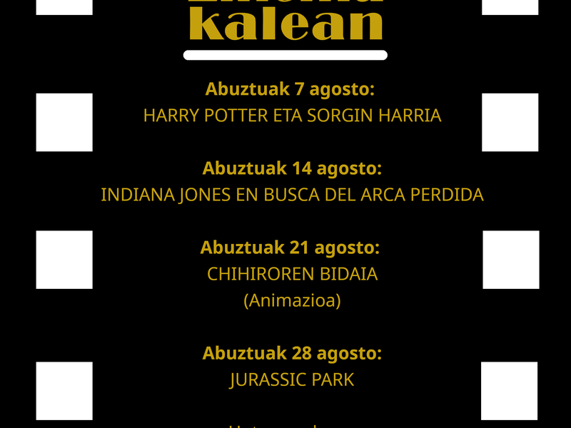 Berriz ere aire libreko zinema egongo da abuztuan