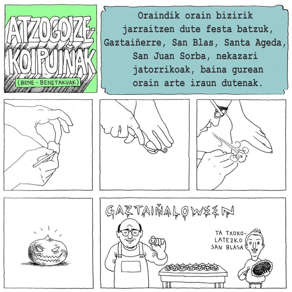 Eibarko jaiak eta ospakizunak, ohitura zaharrak, usadio berriak. "Gaztaiñaloween" (Atzo goizeko ipuinak, Martin Azpilikueta)