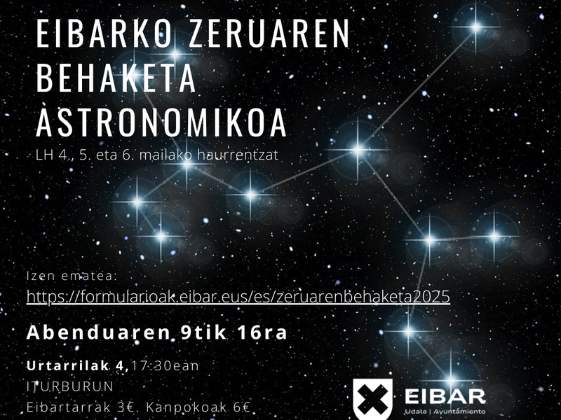 Eibarko zeruaren behaketa astronomikoa