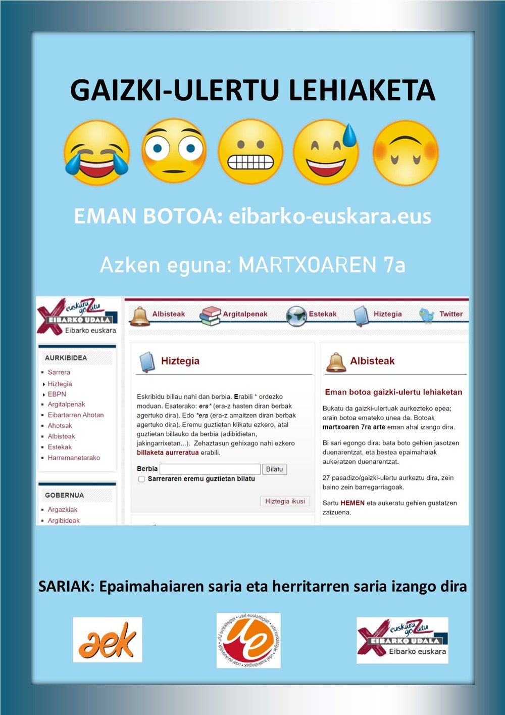 Eman botoa gaizki-ulertu lehiaketan Kartela