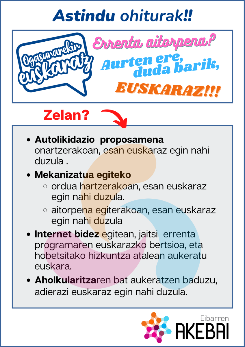 Errenta aitorpena? Aurten ere, duda barik, EUSKARAZ! Errenta aitorpena euskaraz egiteko gomendioak