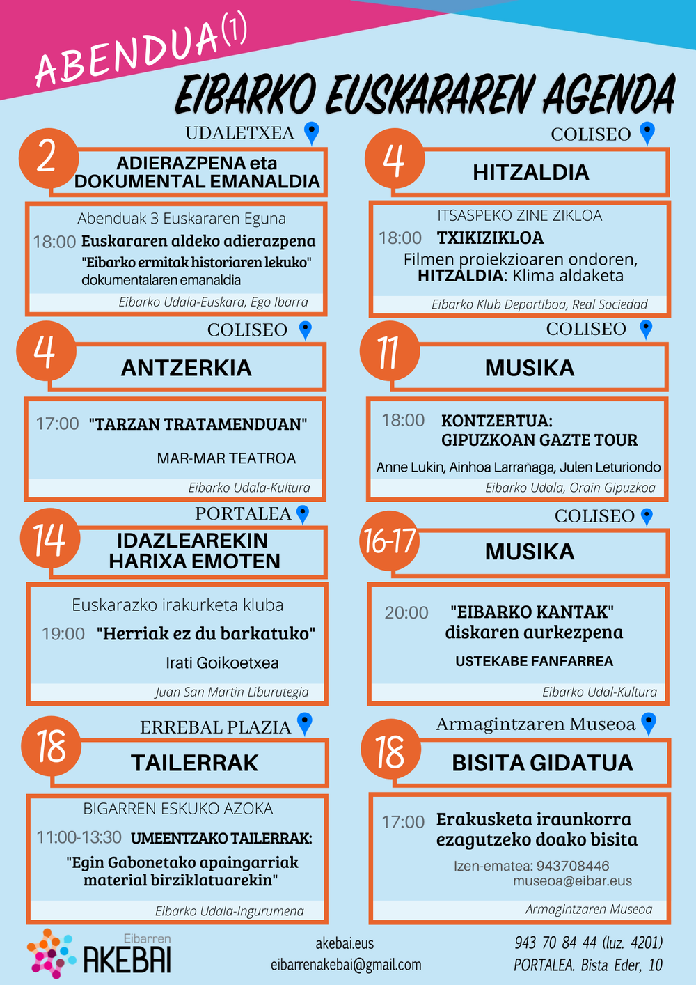 Euskararen agenda. Abendua Abenduko agendaren lehen orria