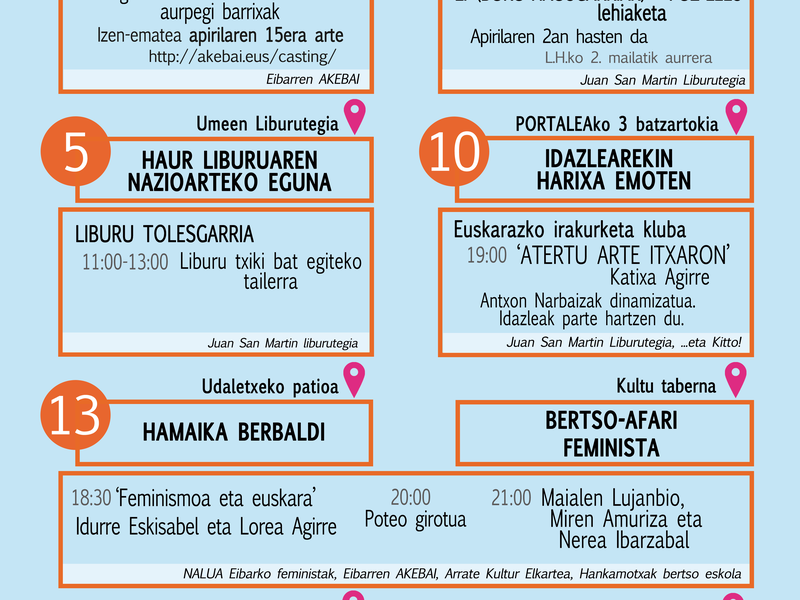Apirileko euskararen agenda