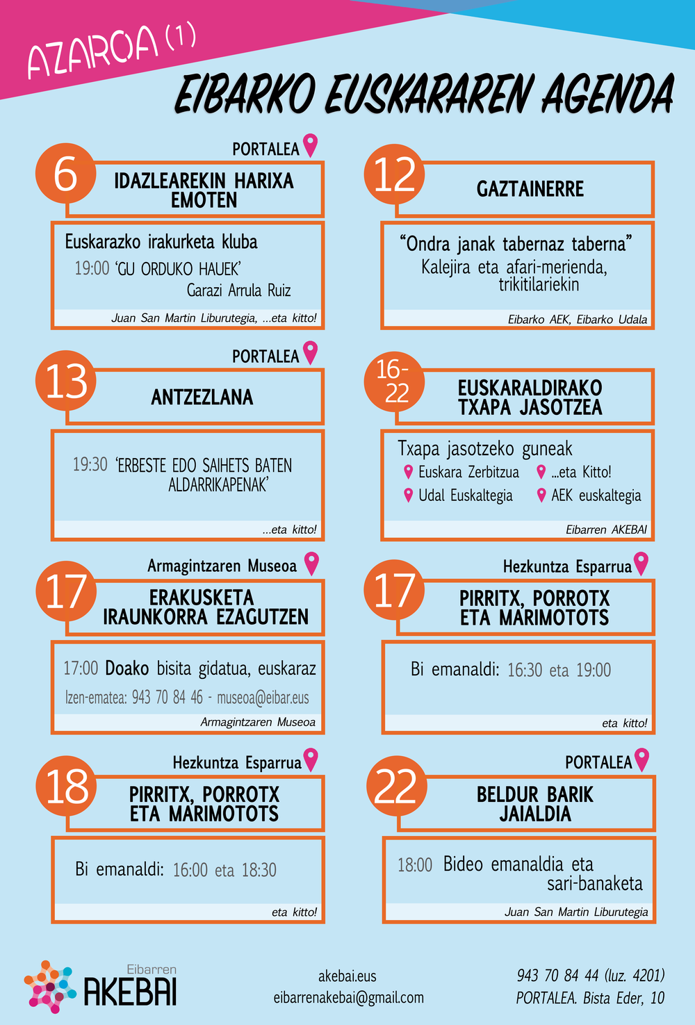Euskararen agenda. Azaroa