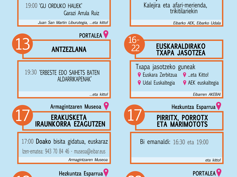 Euskararen agenda. Azaroa