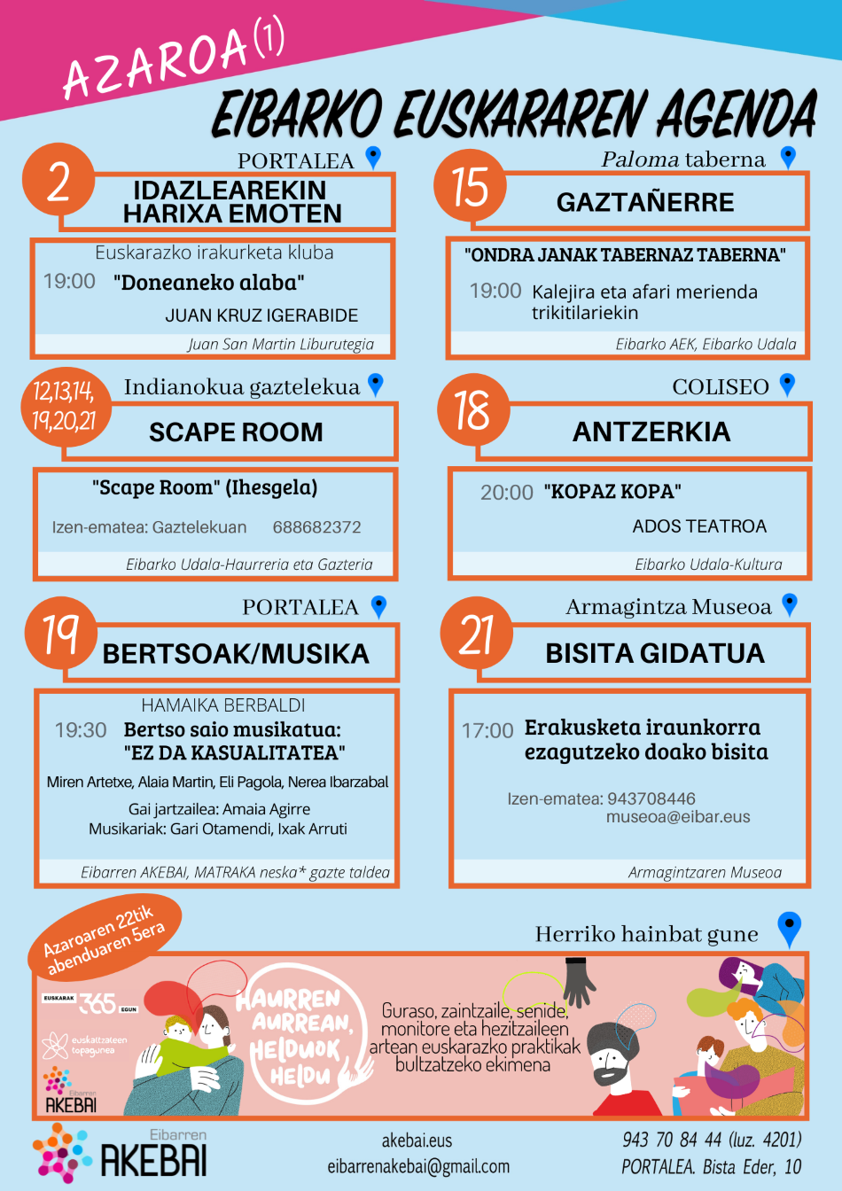 Euskararen agenda. Azaroa Azaroko euskararen agenda
