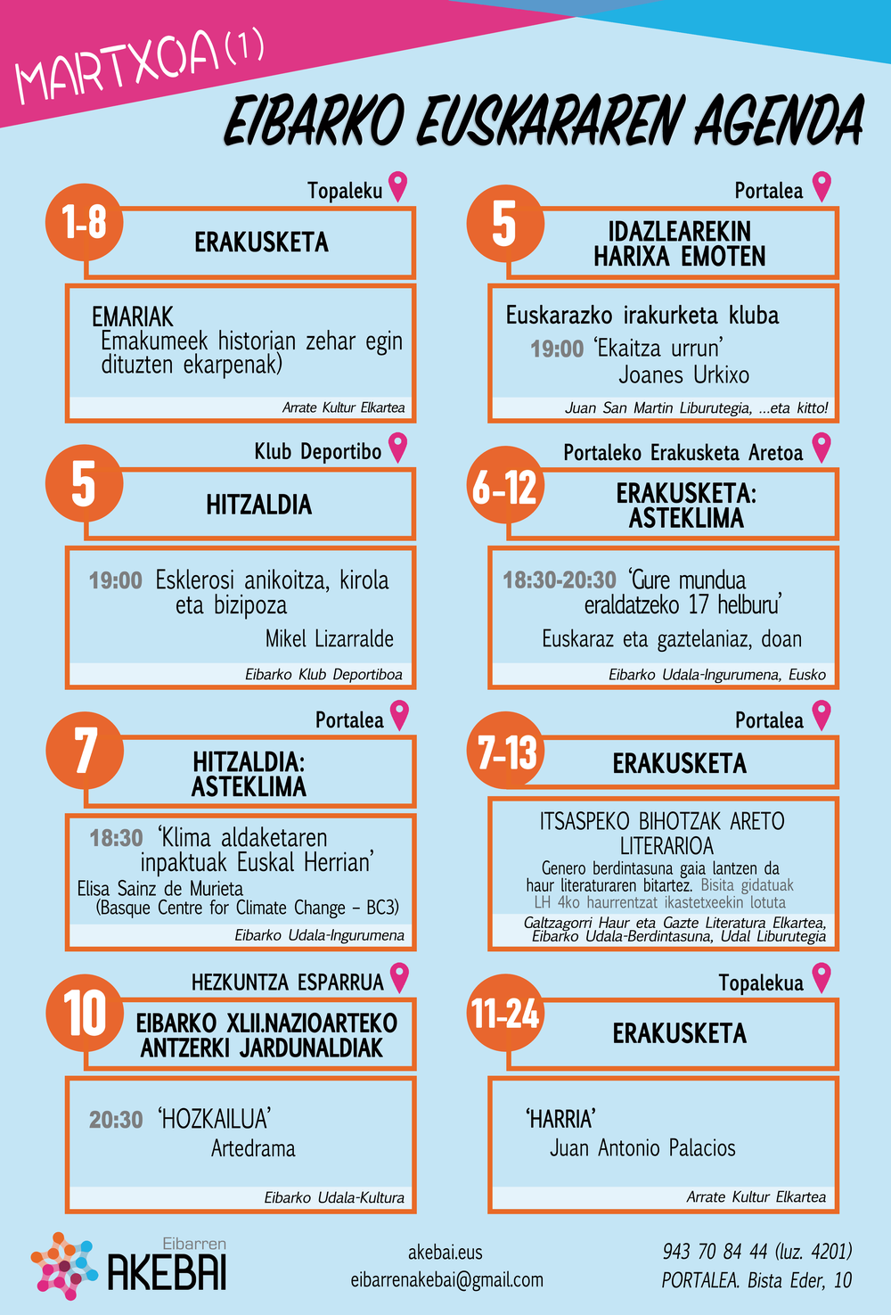 Euskararen agenda. Martxoa