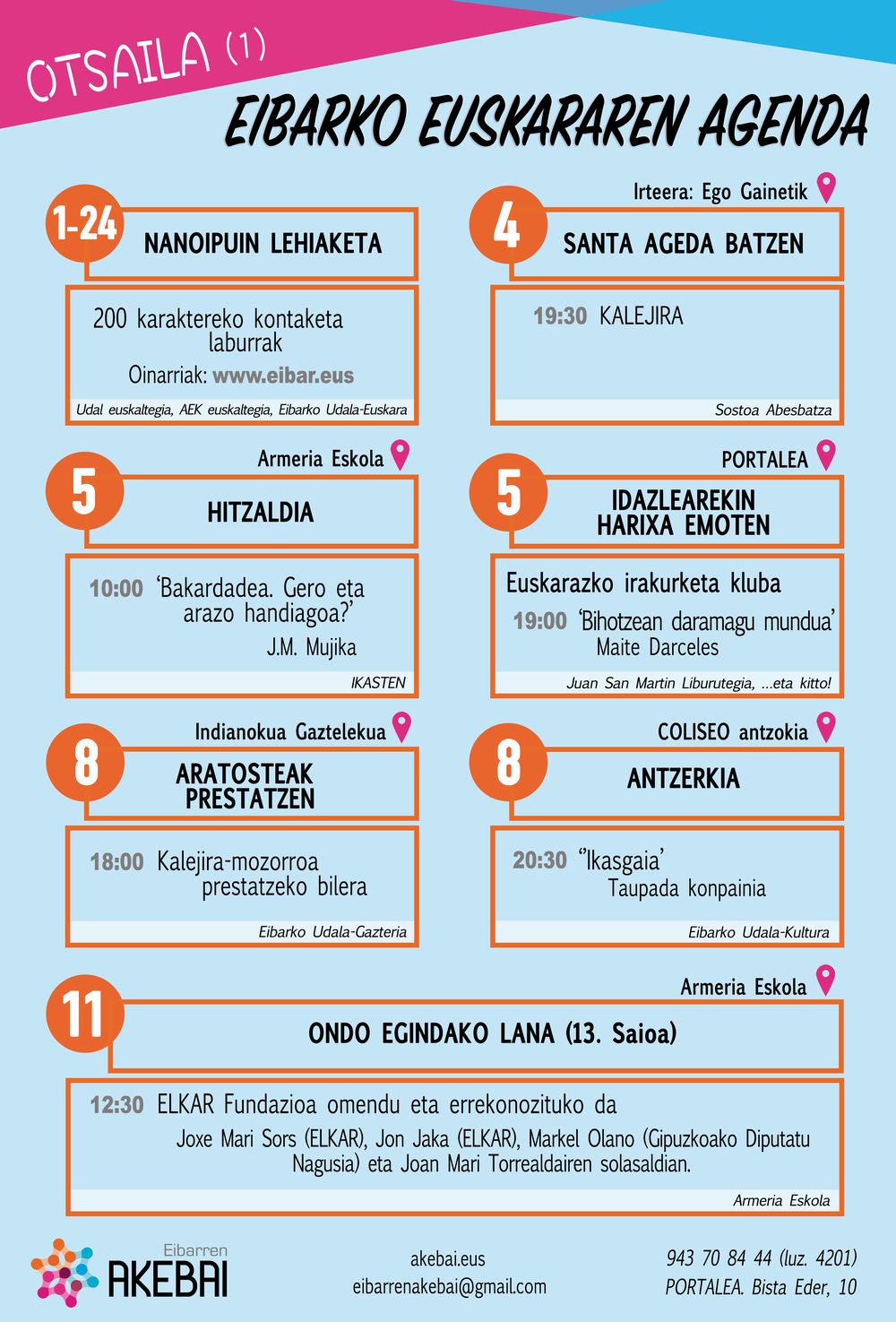 Euskararen agenda. Otsaila