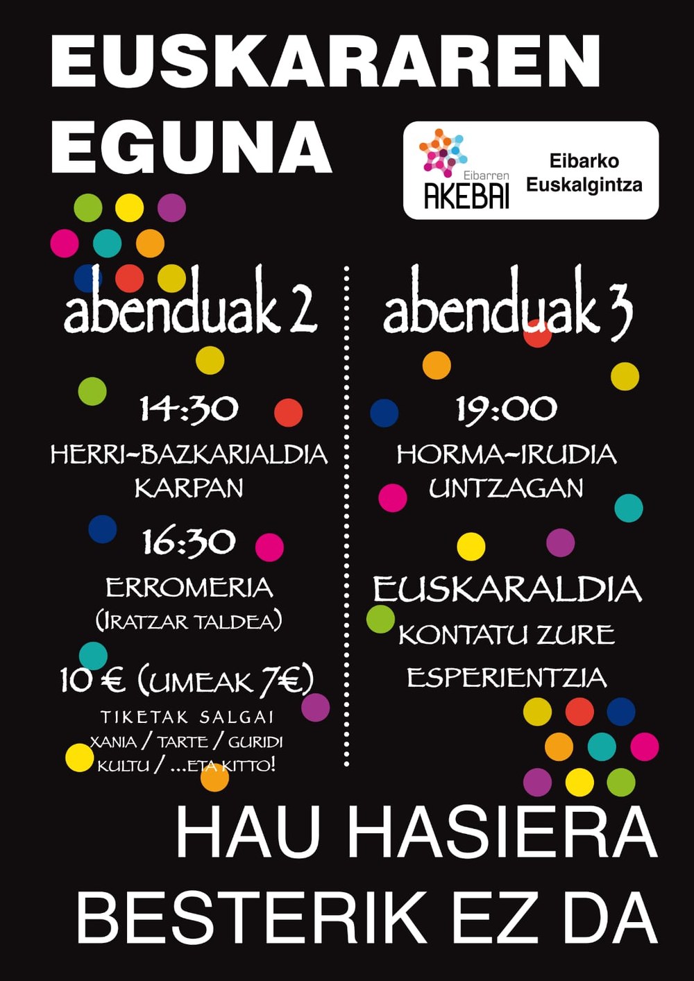 Euskararen Nazioarteko Egunarekin bat egiten du Eibarko Udalak
