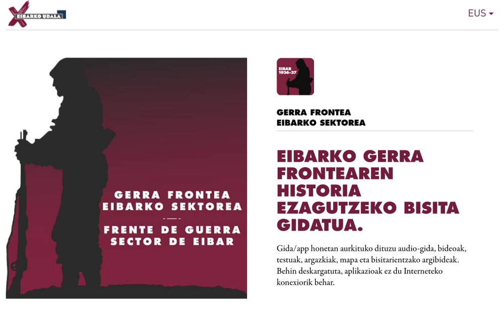 Gerra Zibileko Eibarko Frontearen aplikazio berria eskuragarri gerra