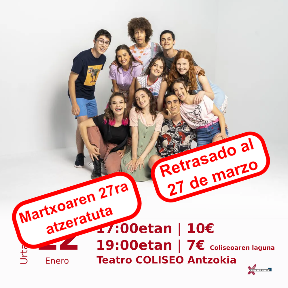 Go!azen 8.0 antzezlanaren emanaldia atzeratu egin da Goazen aldatuta