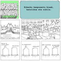 Herriko kanposantuak, katolikoa eta zibila. “Zibiletik” edo “elizatik” egindako hiletak, biak antzinakoak Eibarren.    