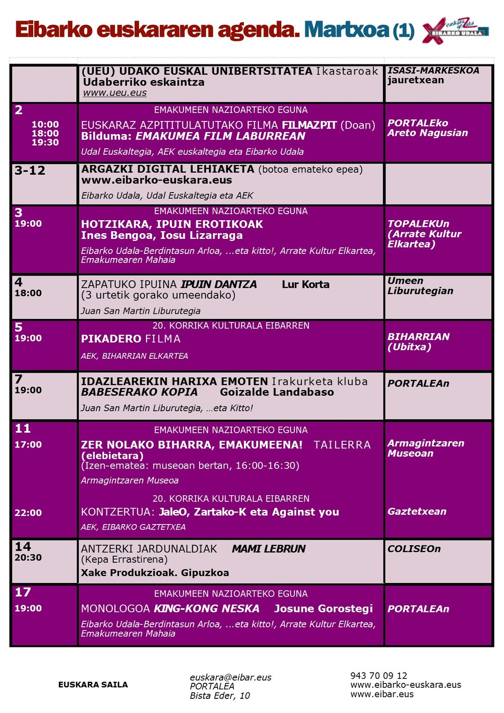 Martxoko Euskararen Agenda