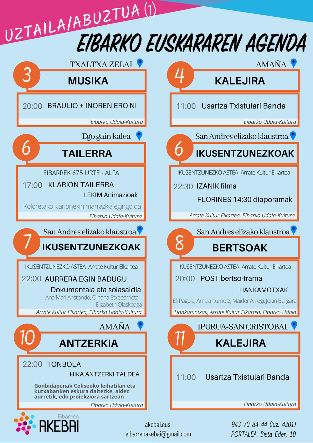 Udako euskararen agenda Udako agendaren lehen orria ikusgai