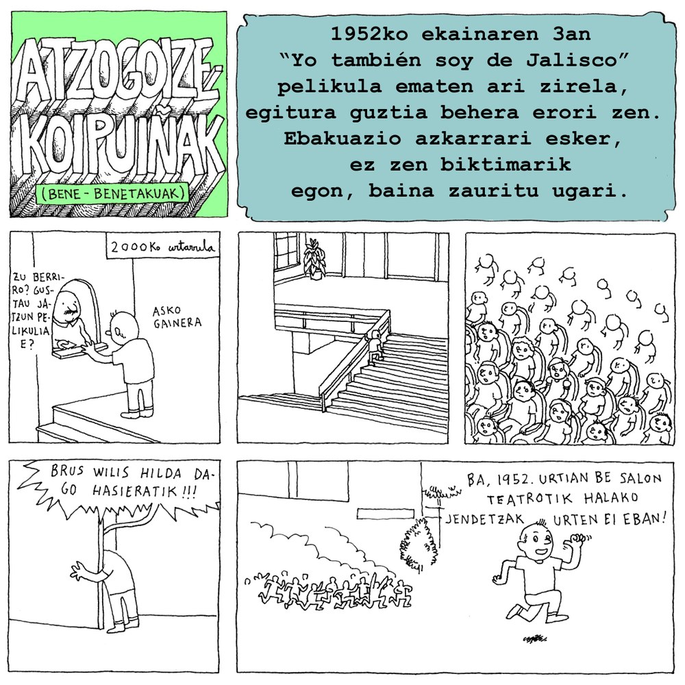 Untzagako dorrea, Salón Teatroaren lekua hartu zuen Gipuzkoako etxebizitza-dorre altuenetarikoa. "Salón Teatro, 1952" (Atzo goizeko ipuinak, Martin Azpilikueta)