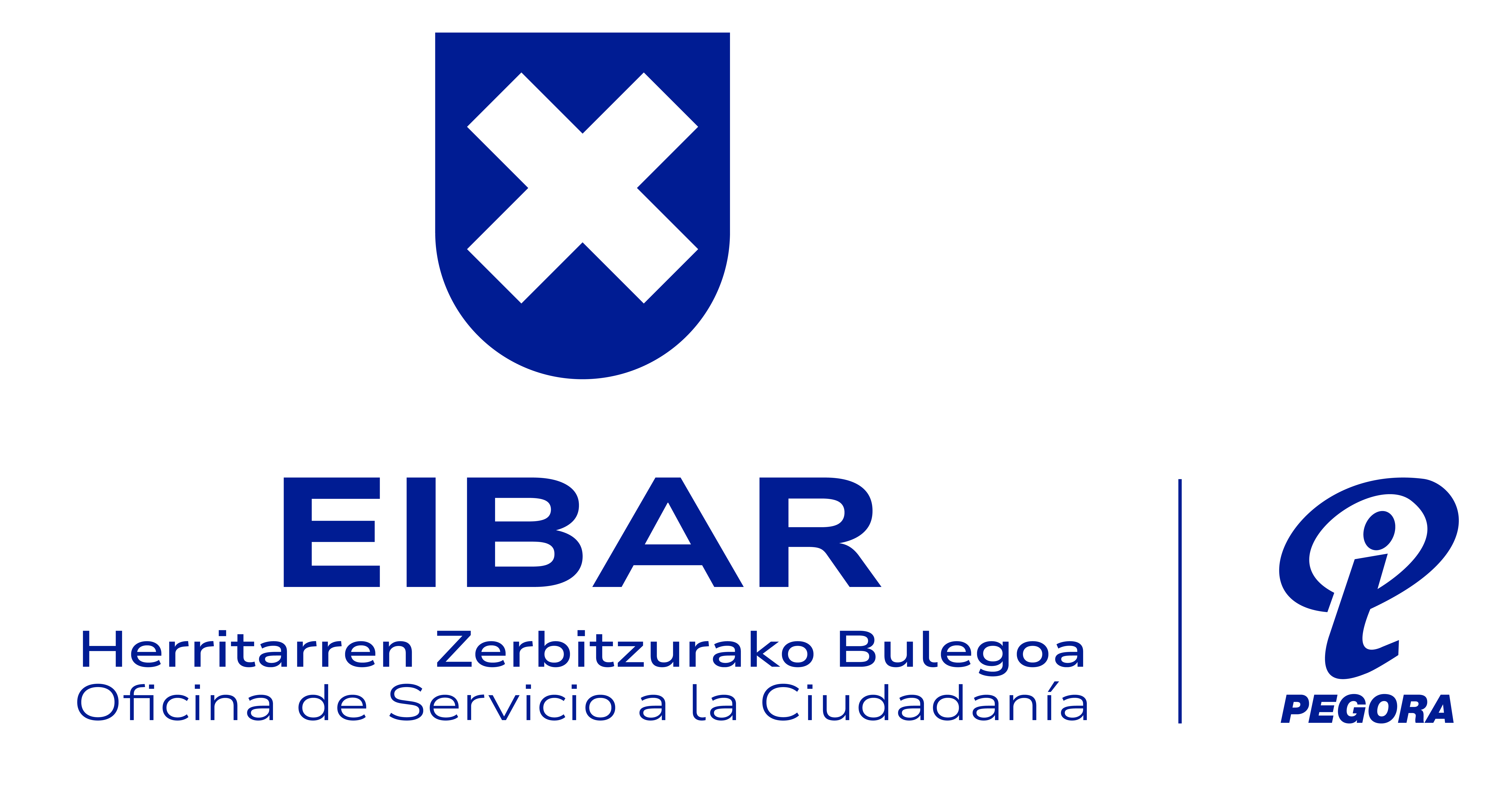 Herritarren zerbitzurako bulegoa bertikala urdina